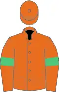 Orange, emerald green armlets
