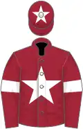 MAROON, white star and armlet, maroon cap, white star