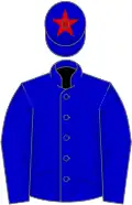 Blue, blue cap with red star