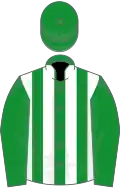Green, white stripes on body