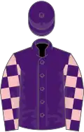 Purple, purple and pink check sleeves