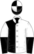 Black and white halved, quartered cap