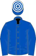 Royal blue, royal blue and white hooped cap