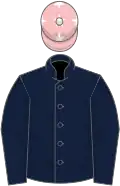 Dark blue, pink cap, white stars
