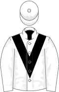 White, Black chevron and hoop on cap