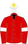 Red, Red sleeves, White armlets, White cap, Yellow star