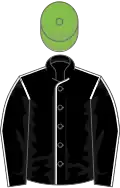 Black, white seams, light green cap