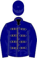 Navy blue, gold braid