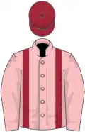 Pink, maroon braces and cap