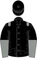 Black, grey epaulets, halved sleeves