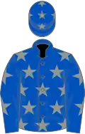 Royal blue, grey stars