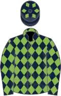 Dark blue and light green diamonds