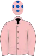 Pink, pink cap, royal blue spots