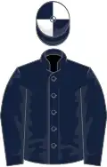 Dark blue, white quartered cap