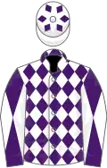 White and purple diamonds, purple and white diabolo on sleeves