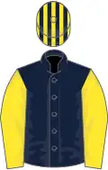 Dark Blue, Yellow sleeves, striped cap