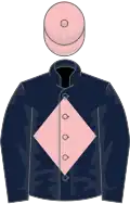 Dark blue, pink diamond and cap