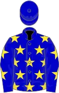 Blue, yellow stars, blue cap