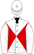 White, red diabolo on body
