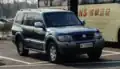 An unmarked Sichuan Corps Mitsubishi Pajero in the Sanxingdui Museum parking lot.