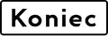 T-3a "plate indicating an end of parking place"