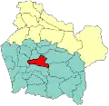 Location of the commune of Padre Las Casas in the Araucanía Region