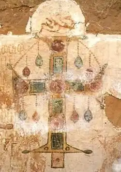 Wall painting of a jewelled cross (Kellia, Egypt, late 6th century)