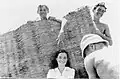 Members of the Yiftach Brigade in the Hula with an example of local matting. 1948