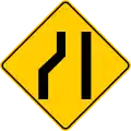 P-26 Roadway narrows on the left side