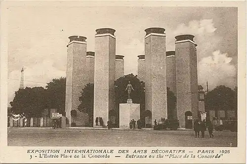 Entrance to the International Exhibition of Modern Decorative and Industrial Arts in 1925, which gave its name to "Art Deco"