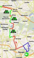 Start in Denain, before heading north
