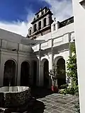 Two bell-gables at El Carmen complex in San Ángel, Mexico.