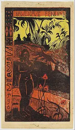 Nave Nave Fenua (Delightful Land), woodcut in Noa Noa series, 1894, Art Gallery of Ontario