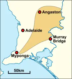 Approximate extent of historical Peramangk territory, as described by Tindale (1940)