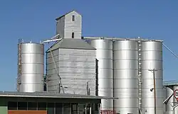 An old grain elevator in downtown Petersburg