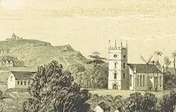Saint Philip's Parish Church in an 1848 image by W. L. Walton