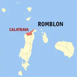 Map of Romblon with Calatrava highlighted