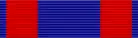 Width-44 ultramarine blue ribbon with width-10 Old Glory red stripes 2 units away from the edges