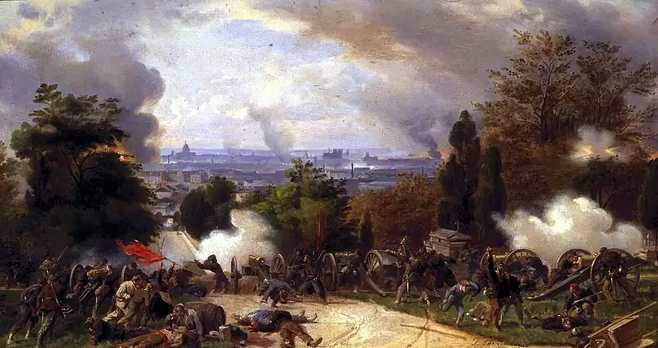 Fighting in Père Lachaise Cemetery