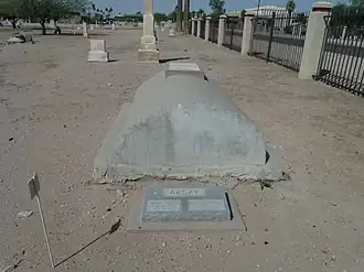 The grave of John T. Alsap in the "Masons Cemetery" section.