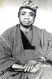 A black and white photograph of Daniel Olorunfẹmi Fágúnwà