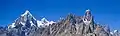 Paiju Peak (left), and Uli Biaho Tower (right) from east