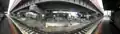 Panorama shot of northbound view from Platform 2 viewing rail hybrid bridge under construction, November 2023