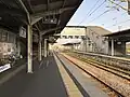 View of the platforms and tracks.