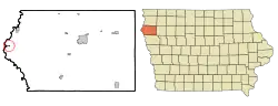 Location of Westfield, Iowa