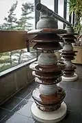 Post insulators and a bus bar at the visitors center
