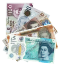 A selection of sterling banknotes