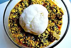 Pounded yam, a national food in Nigeria