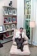 Drafting the second inaugural address in the Oval Office study, 1985