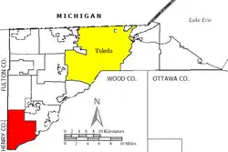 Location of Providence Township in Lucas County, Ohio